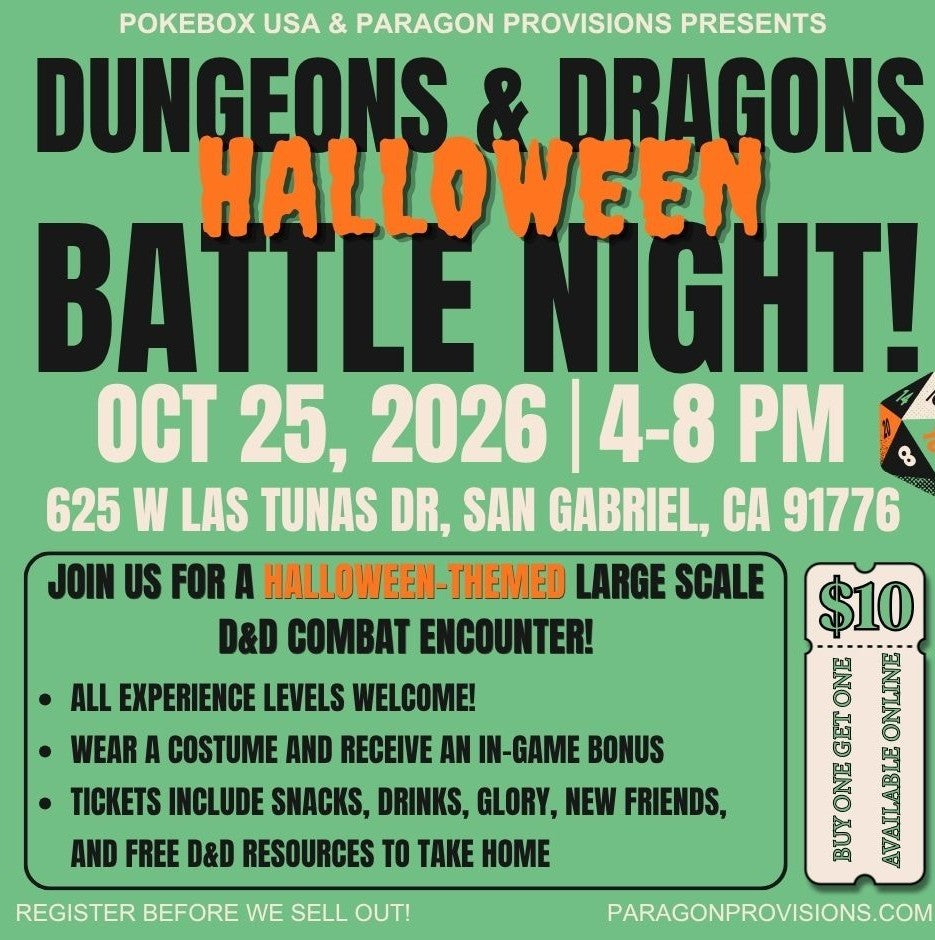 D&D Halloween Battle Night Event! (October 25, 2026 - Los Angeles, CA)