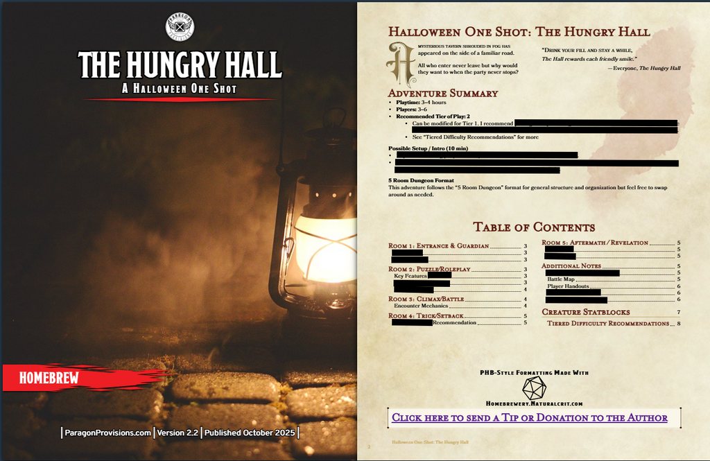 2025 Halloween One Shot: "The Hungry Hall" (D&D 5e)